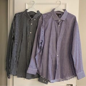 H&M Men's Gingham Shirts - Black and Purple Like new sz 17.5